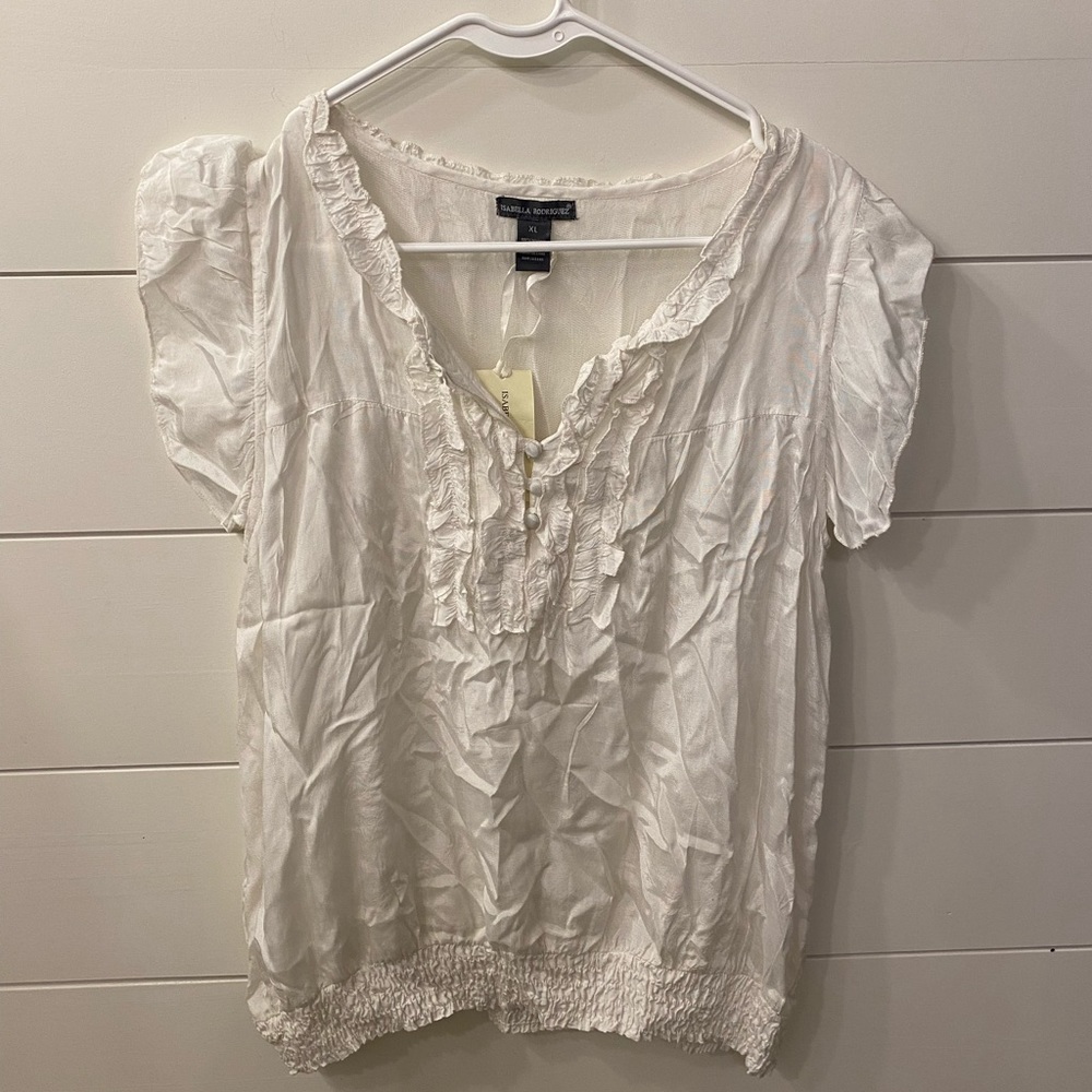 Women’s Summer Blouse NWT. Size XL. White
